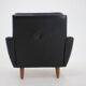 1960s black lether danish armchair