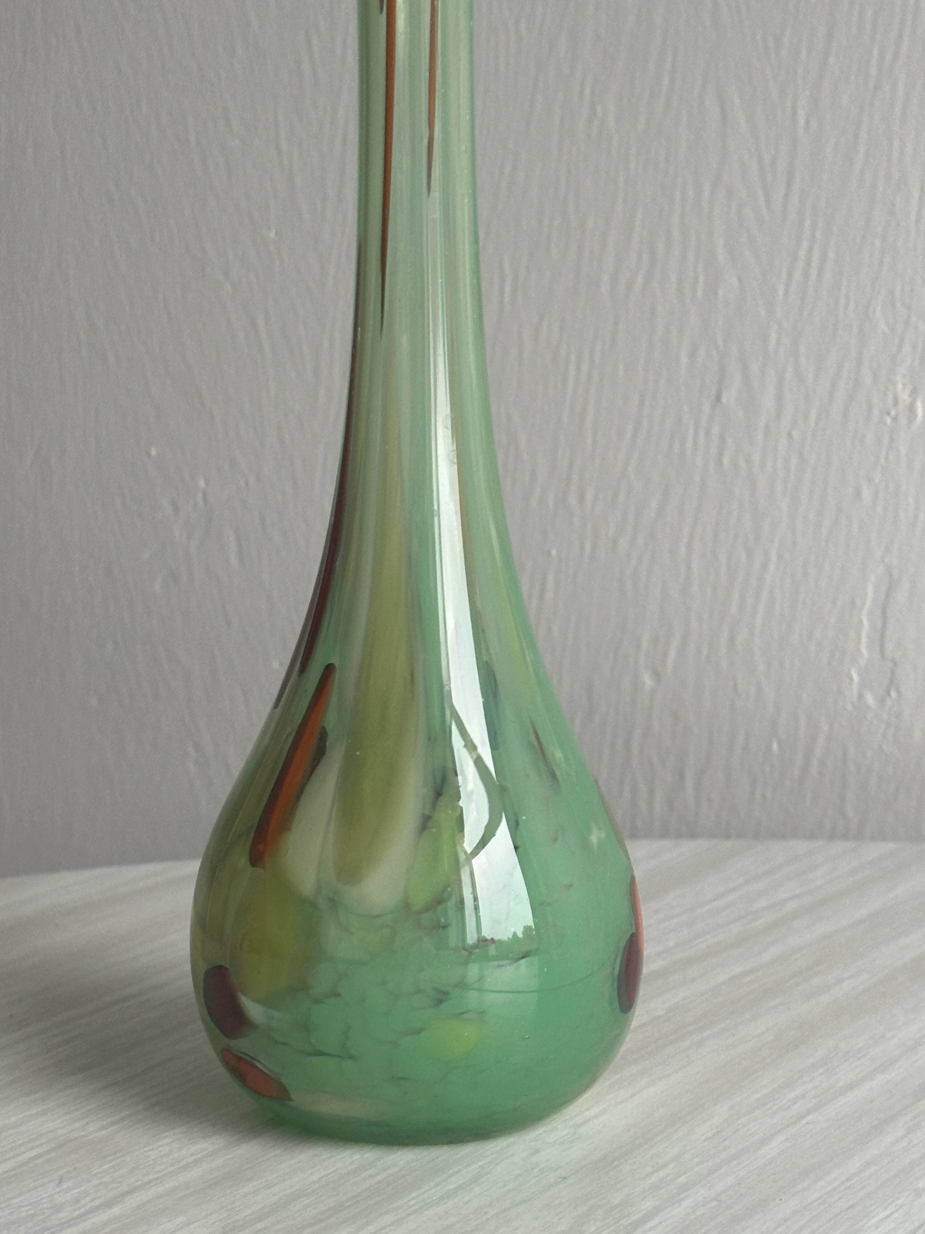 Transparent colored glass soliflore vase