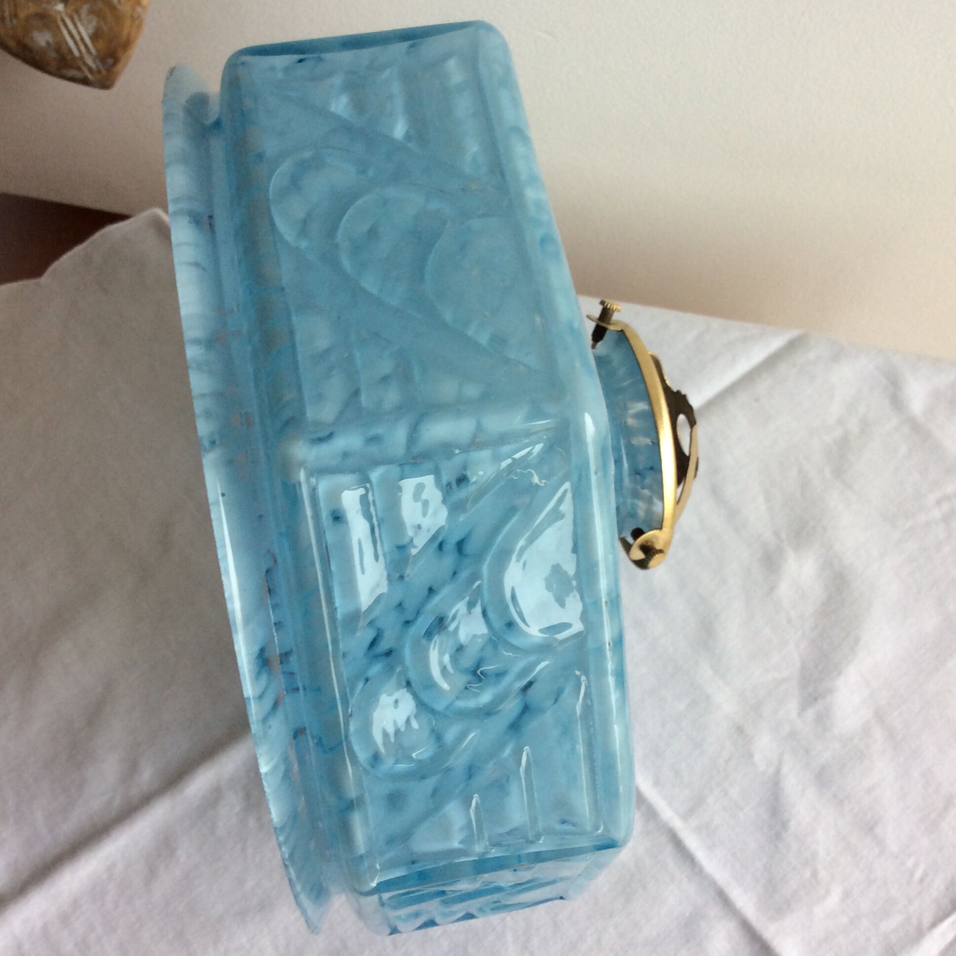 White speckled glass lampshade from the 30s