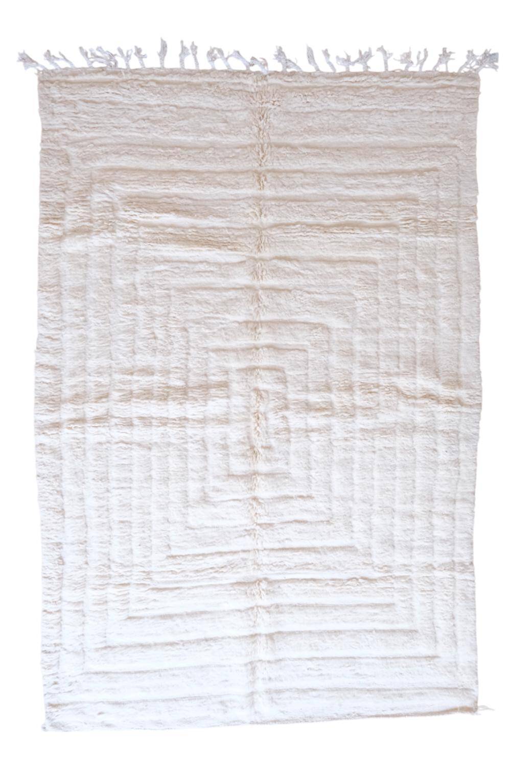 Tapis Blanc Beni Ouarain - 290 x 190 cm