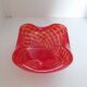 Red bullicante Murano glass catchall signed