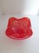 Red bullicante Murano glass catchall signed