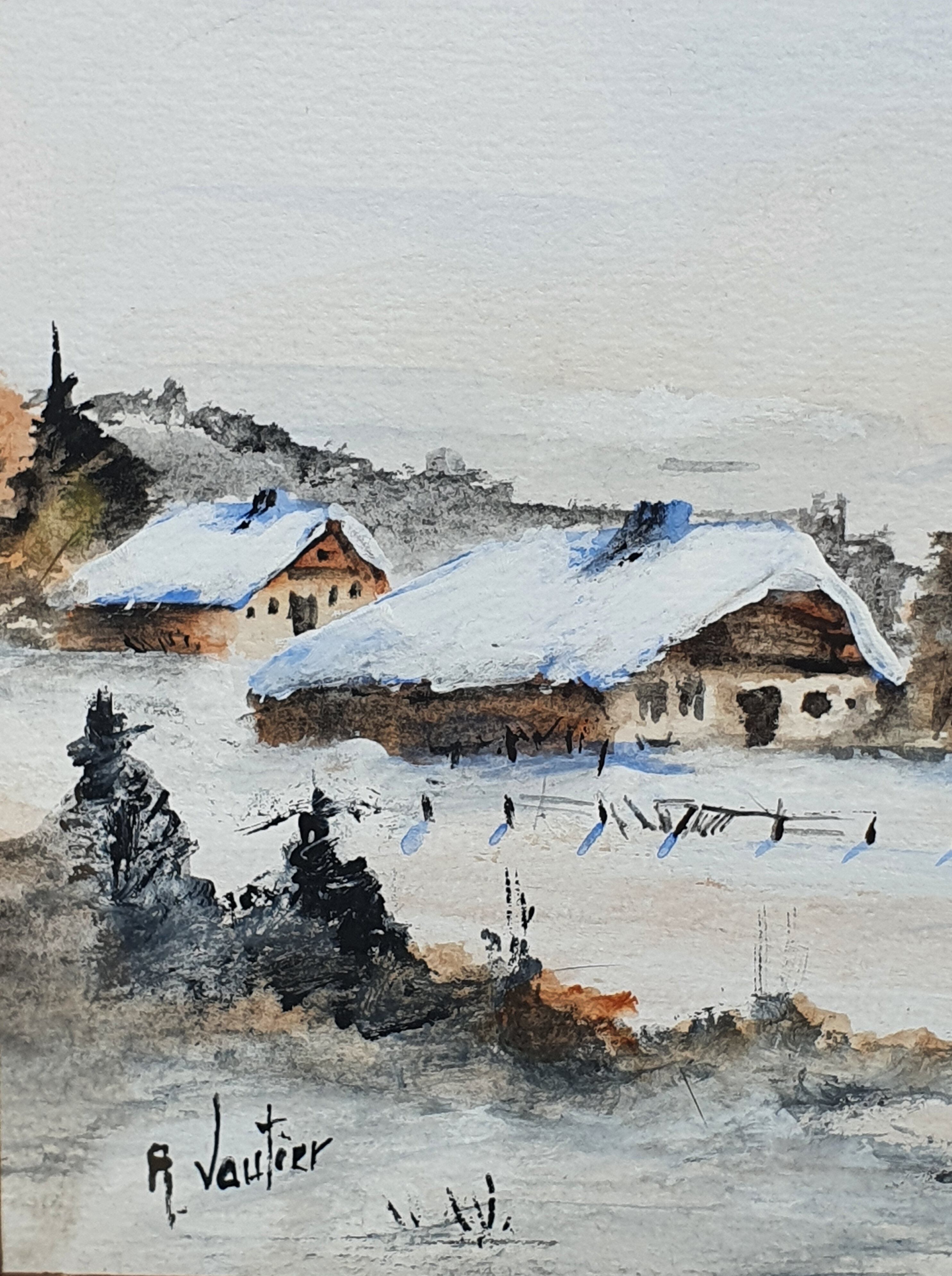 Beautiful watercolor signed a . vautier no. 2