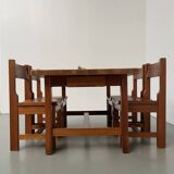 Set of table and 4 chairs, 60s mountain furniture