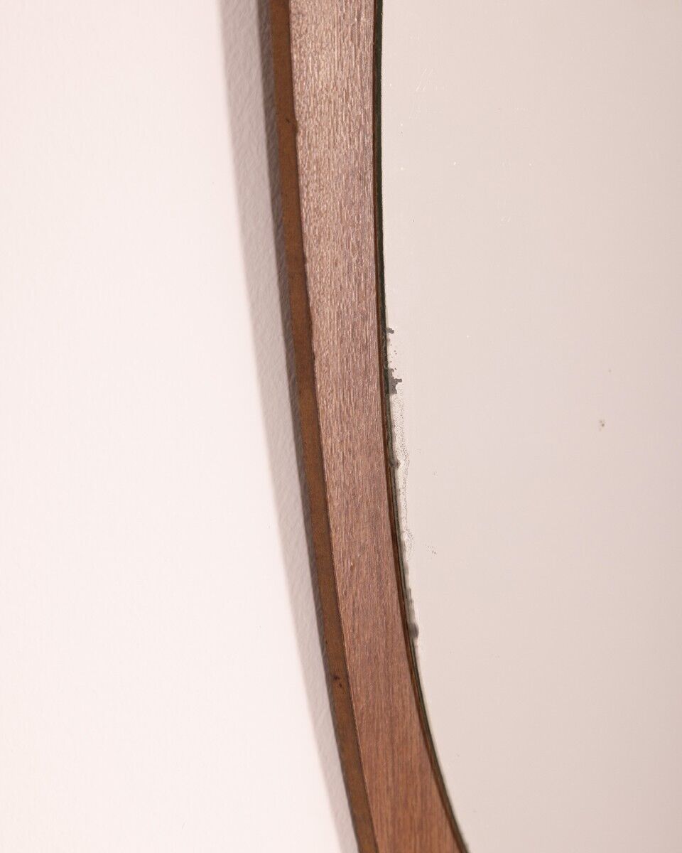 Miroir mural vintage des années 60 en bois de teck design danois