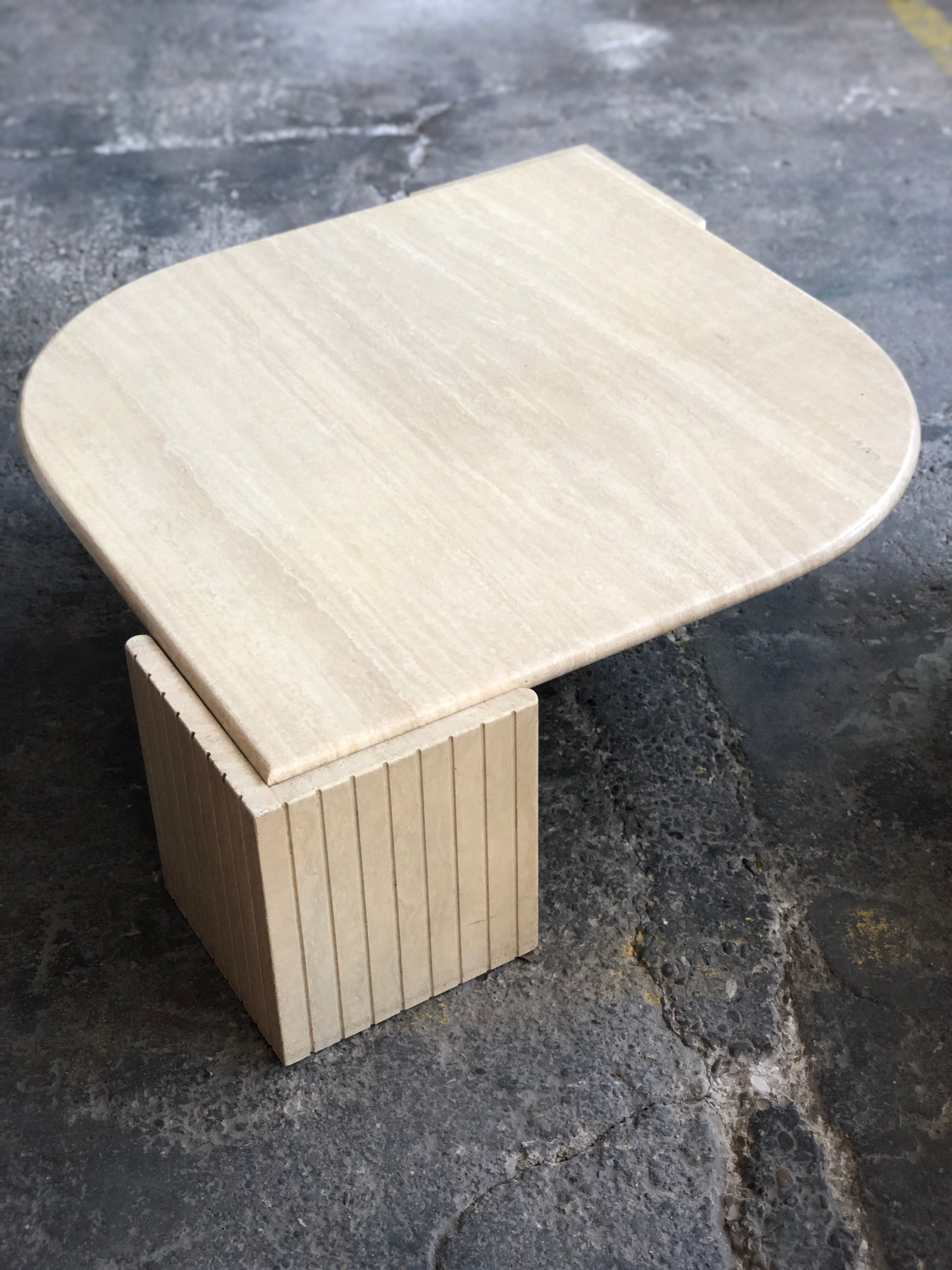 Travertine coffee table Roche Bobois 1970