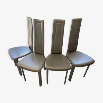 4 modern leather chairs Vegas