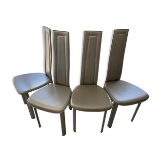 4 modern leather chairs Vegas