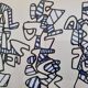 Screenprint after Jean Dubuffet framed under glass 41 cm by 31 cm