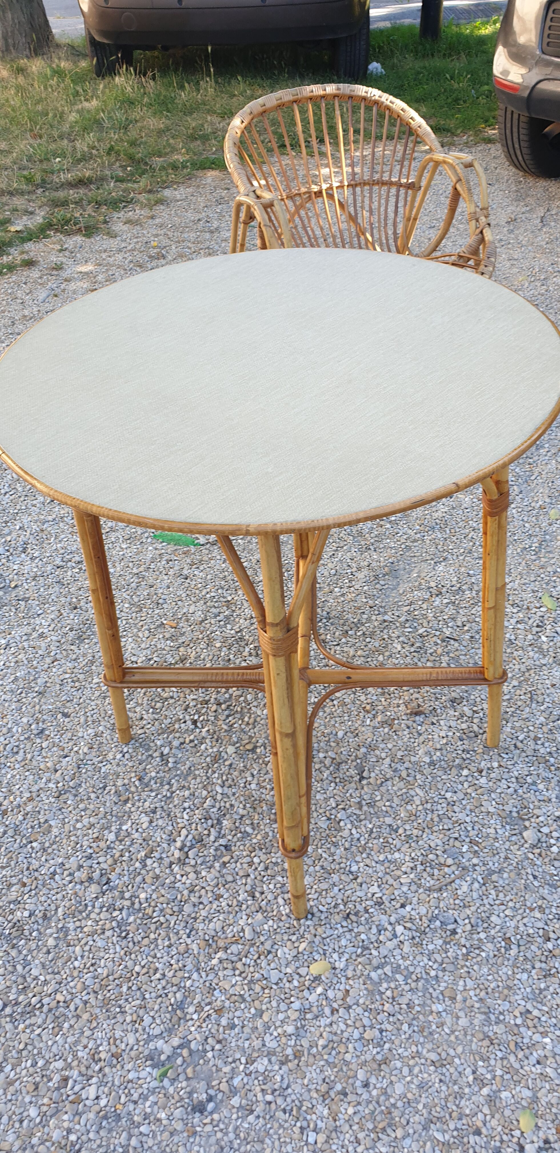 Rattan garden table 1960