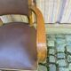 Art Deco bridge armchairs in leather from the 1950s.