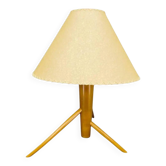 Mid Century Maple Table Lamp Tripod Base ULUV Style, 1960s