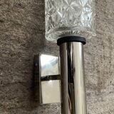 Space Age wall light in chrome and molded glass