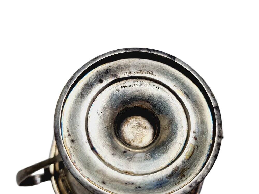 Bol à sucre en argent Art Déco, années 1950