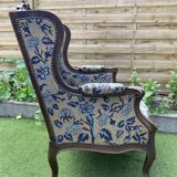 Louis XV style wingback armchair