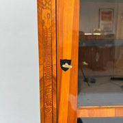 Biedermeier Display Cabinet in Cherry Veneer, Ash Burl, Austria, 1820s