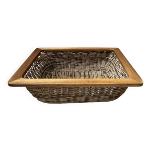 Panier en osier et bois