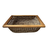 Panier en osier et bois 