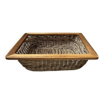 Panier en osier et bois 