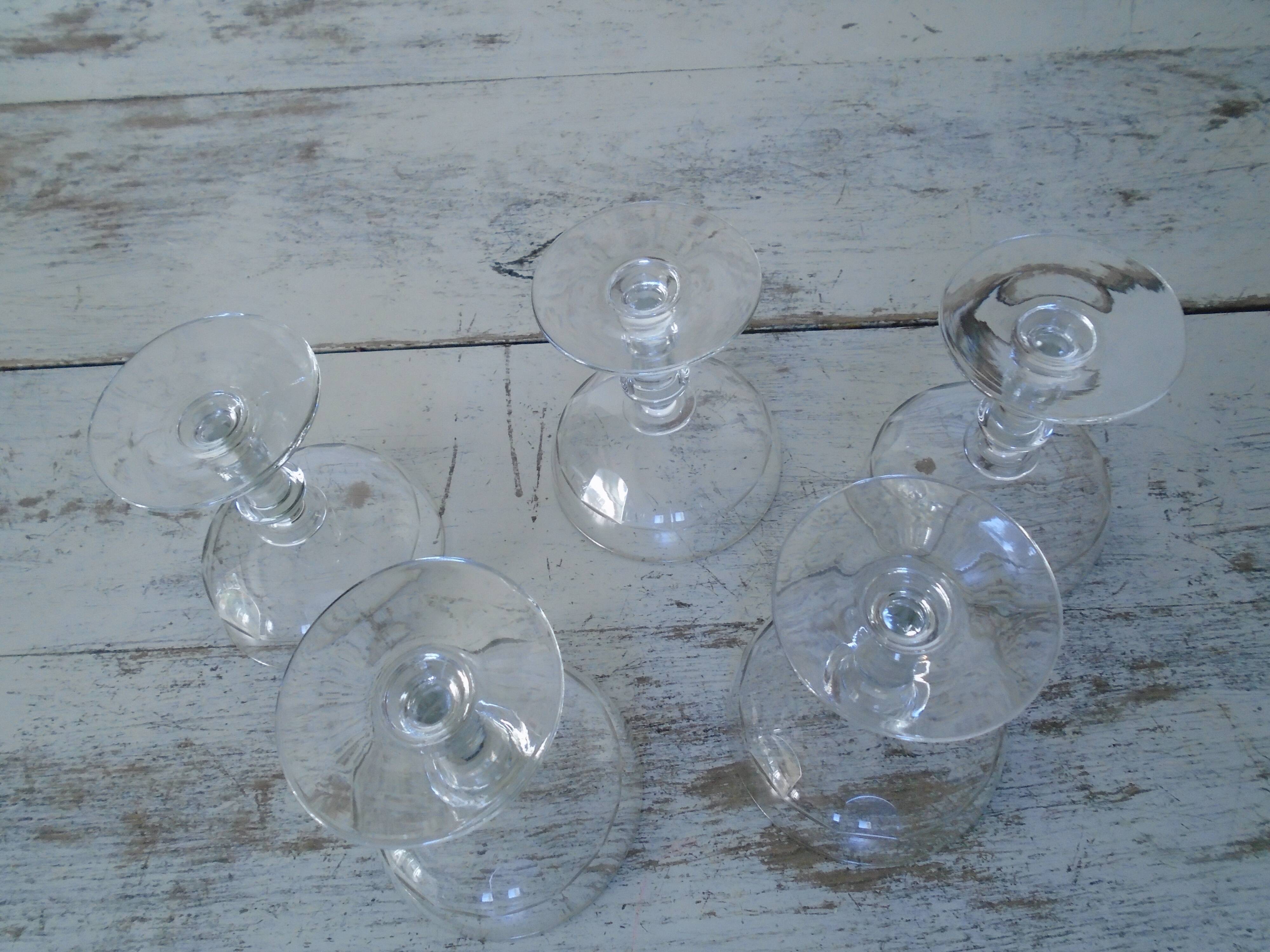 5 cups to champagne verre ancien early 20th