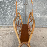 Vintage rattan magazine rack