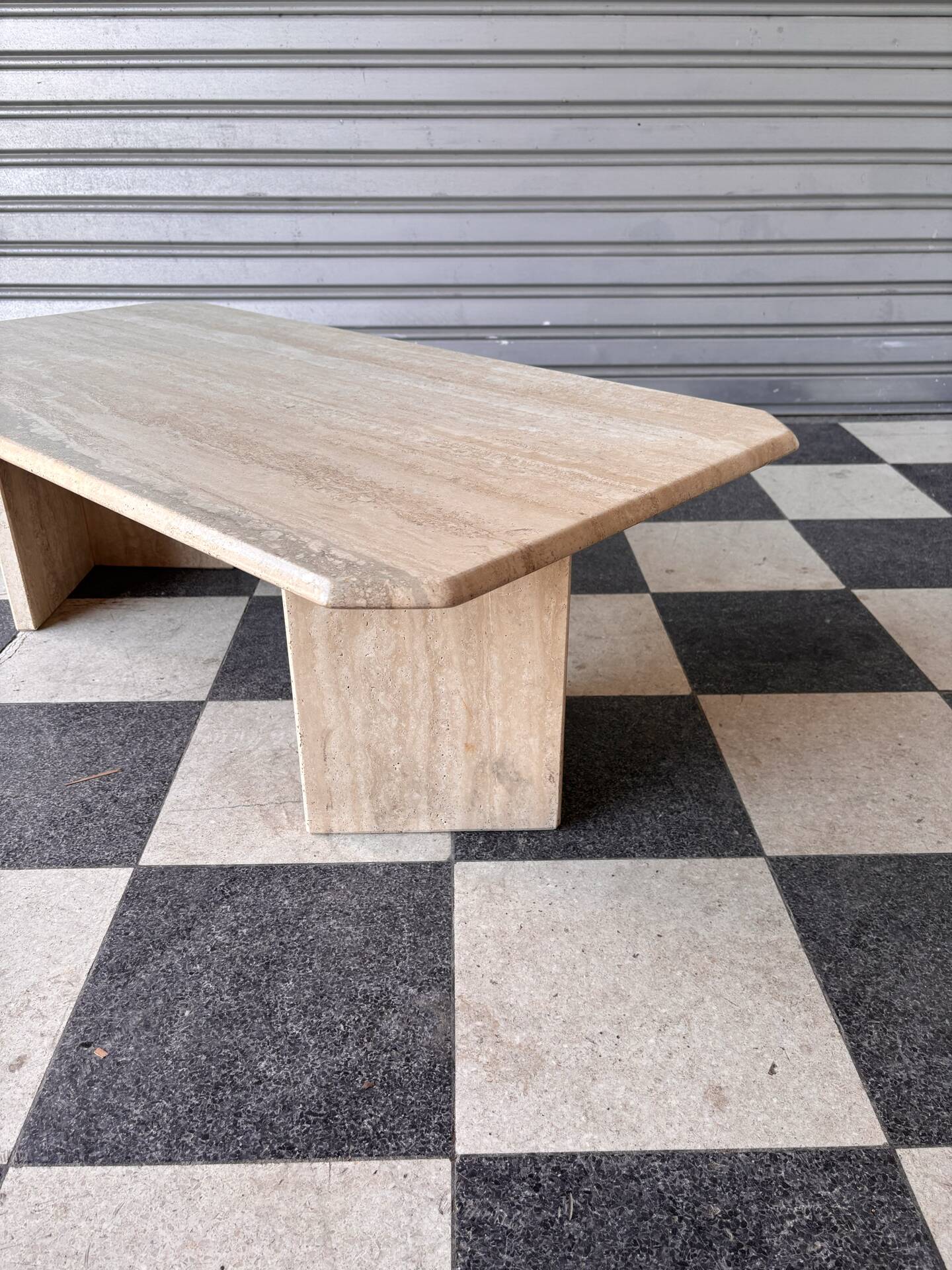 Vintage coffee table in travertine