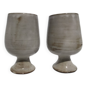 2 Mazagrans signed Gérard Hofmann from the 1950s/60s.