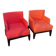 Paires des fauteuils rouge. 