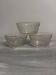 Set of 3 glass bowls with gold embellishments.