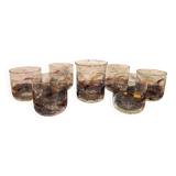 Vintage aperitif service – Cristal de Paris style – 6 glasses + carafe – Ann