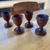 4 wooden egg cups