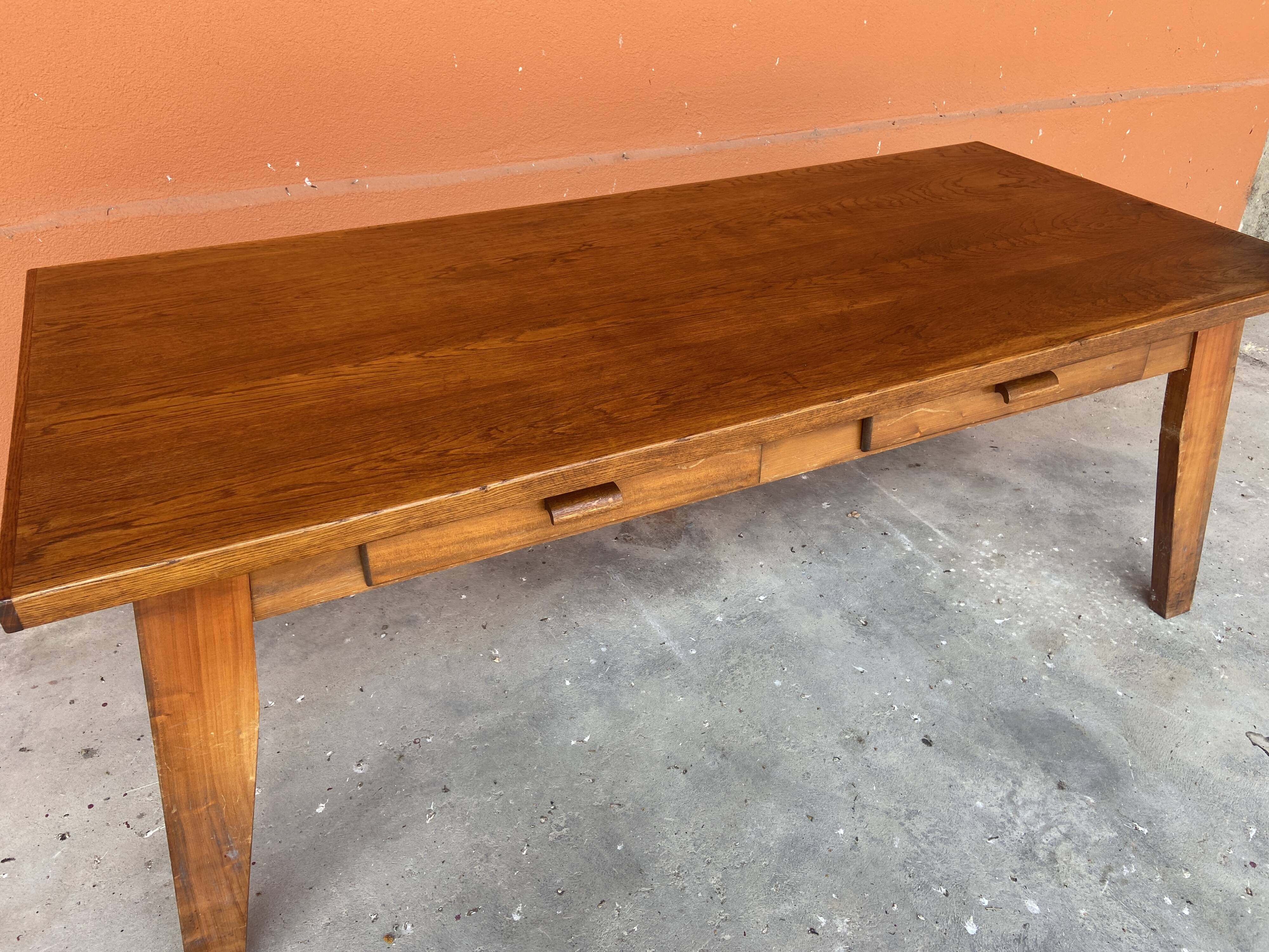 Farmhouse table Scandinavian brutalist dining table vintage 1960s legs com