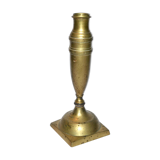 Old candlestick candlestick in engraved brass - shell shape 23 cm Ht
