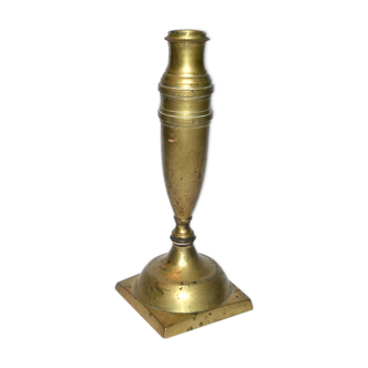 Old candlestick candlestick in engraved brass - shell shape 23 cm Ht