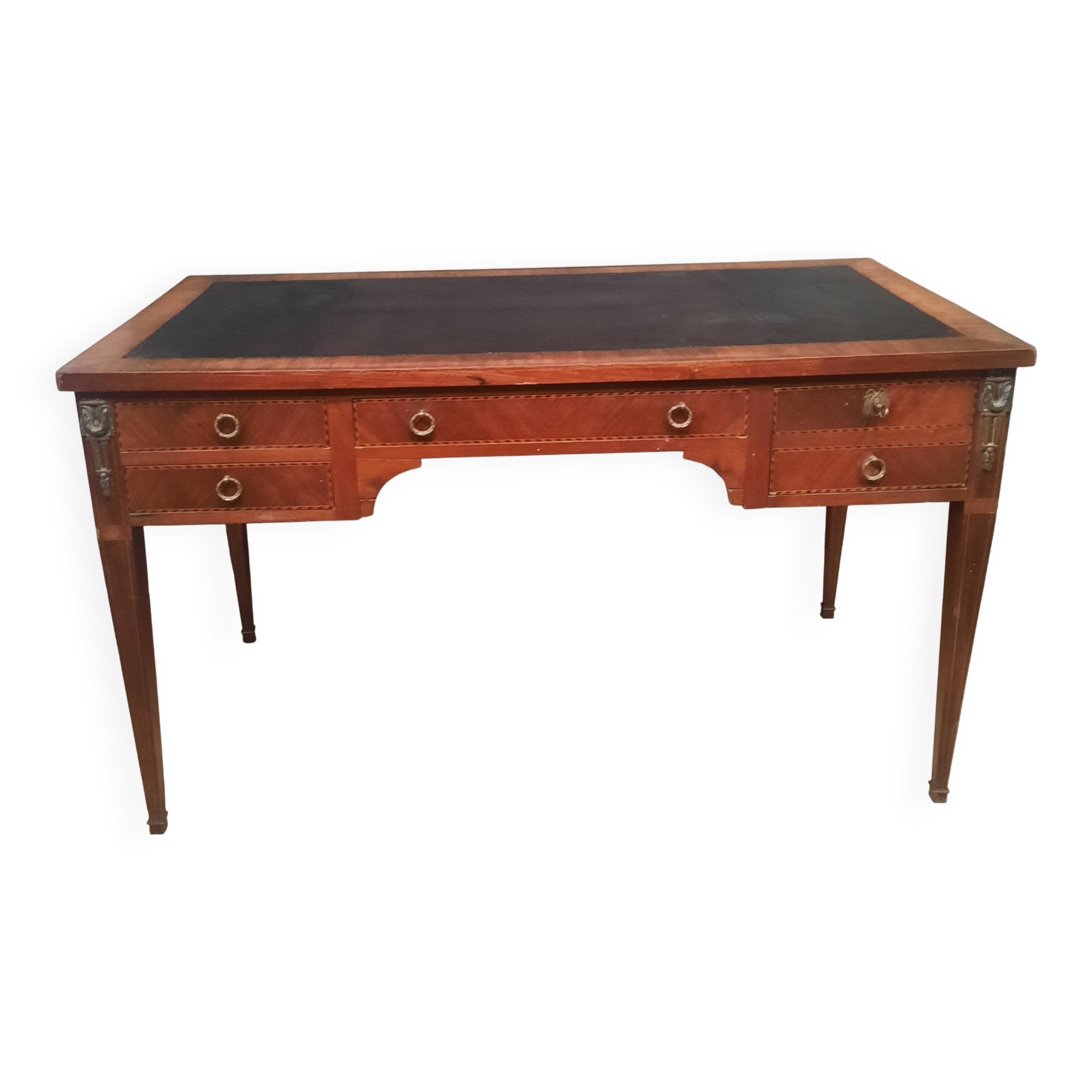 1900 Louis XVI style veneer flat desk