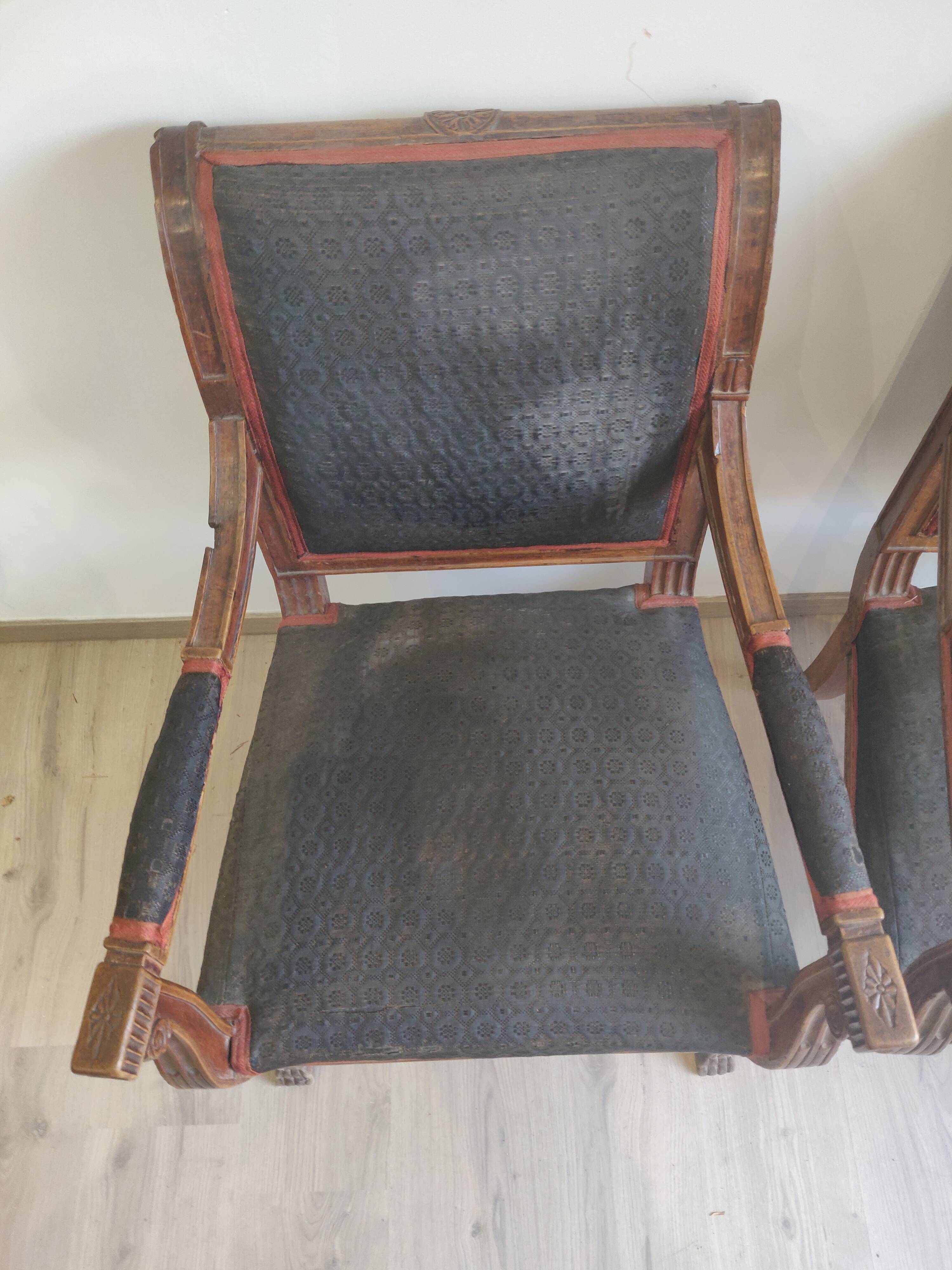 Pair of armchair epoque Ier empire style return of egypyte