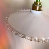 Suspension opaline cordon chanvre upcyclée