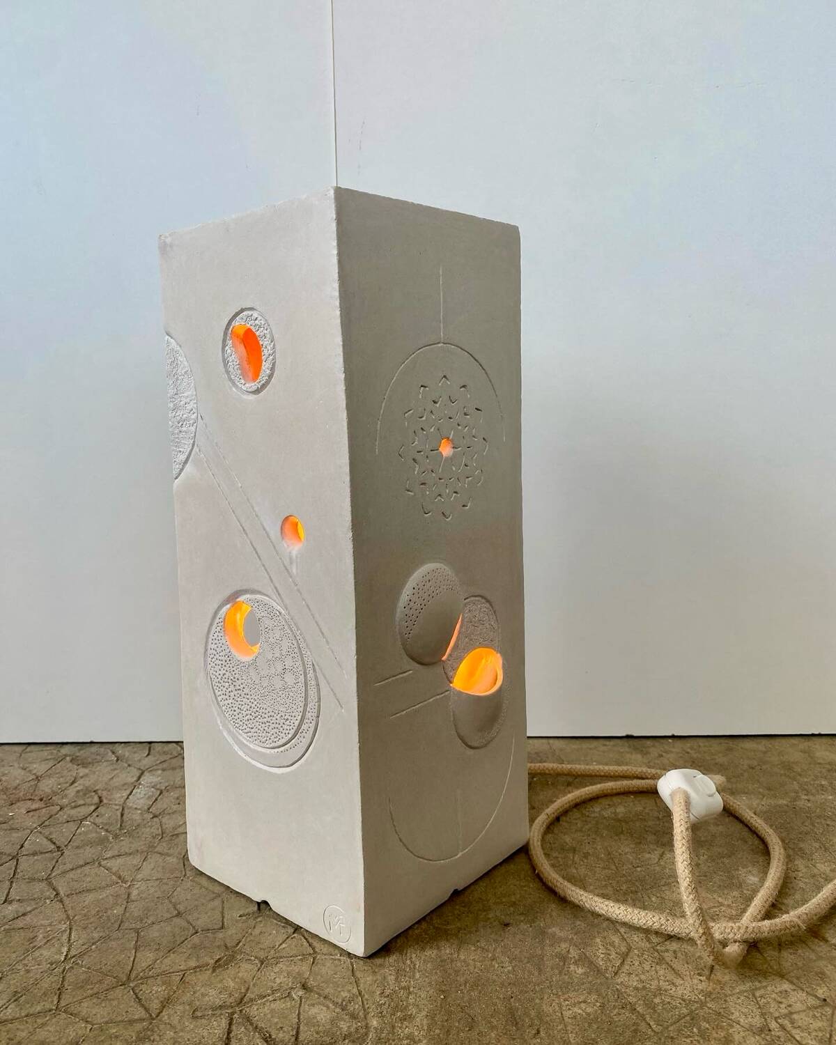 Mood lamp. Sandstone sculpture. Unique piece. Handmade