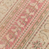 2x7 shades of red & beige vintage runner rug, 77x222cm