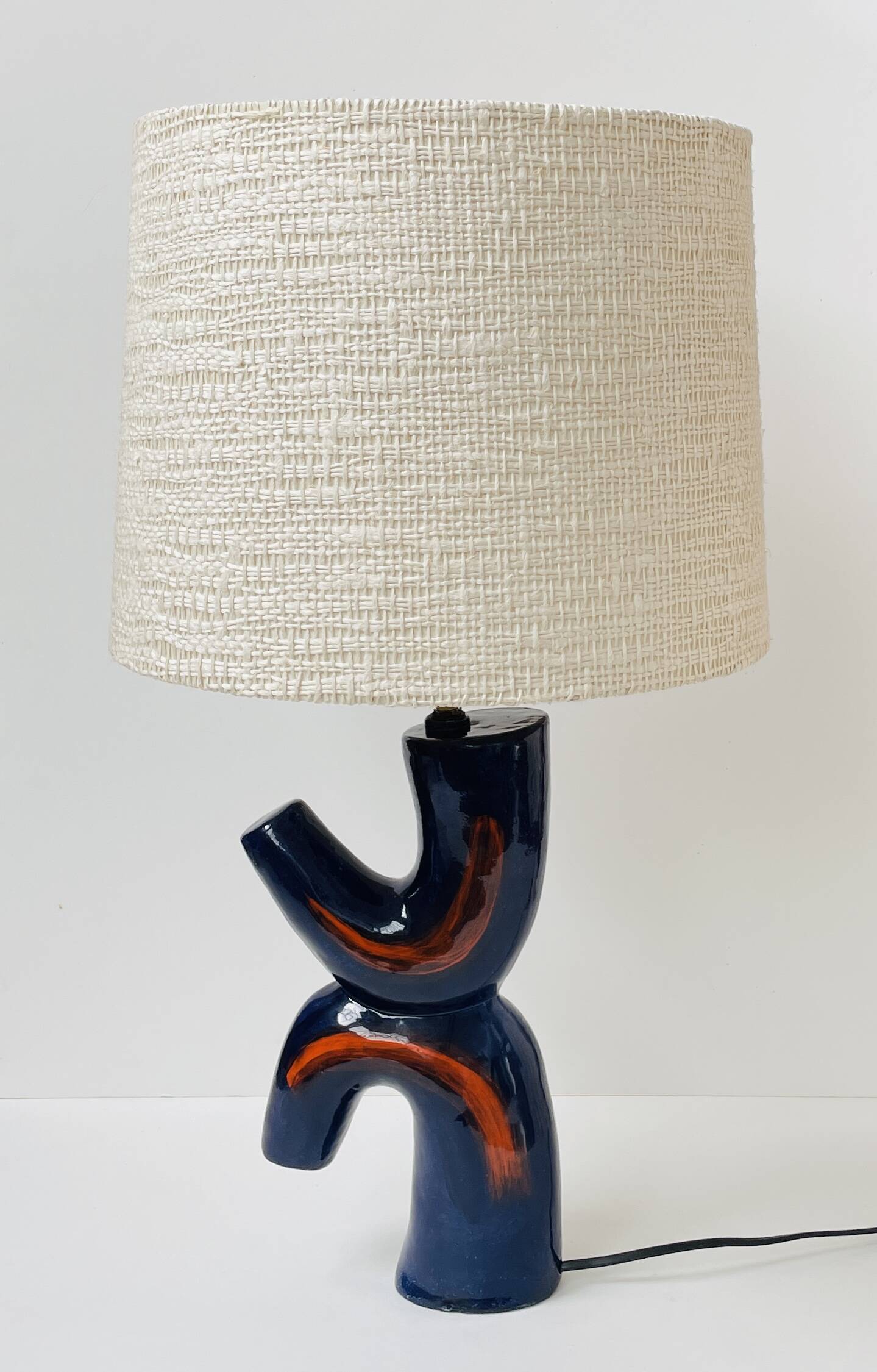 Ceramic lamp, free form, sculptural, 1960-70, Vallauris style.
