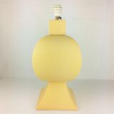 Ceramic lamp, pastel yellow Charolles earthenware 1980