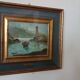 Oil painting Giovanni Bertè 60s/70s river landscape