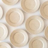 6 vintage speckled stoneware plates