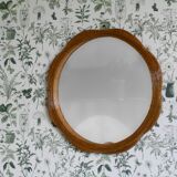 Floral Shaped Rattan Wall Mirror