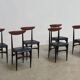 Set of six sculptural Italian dining chairs