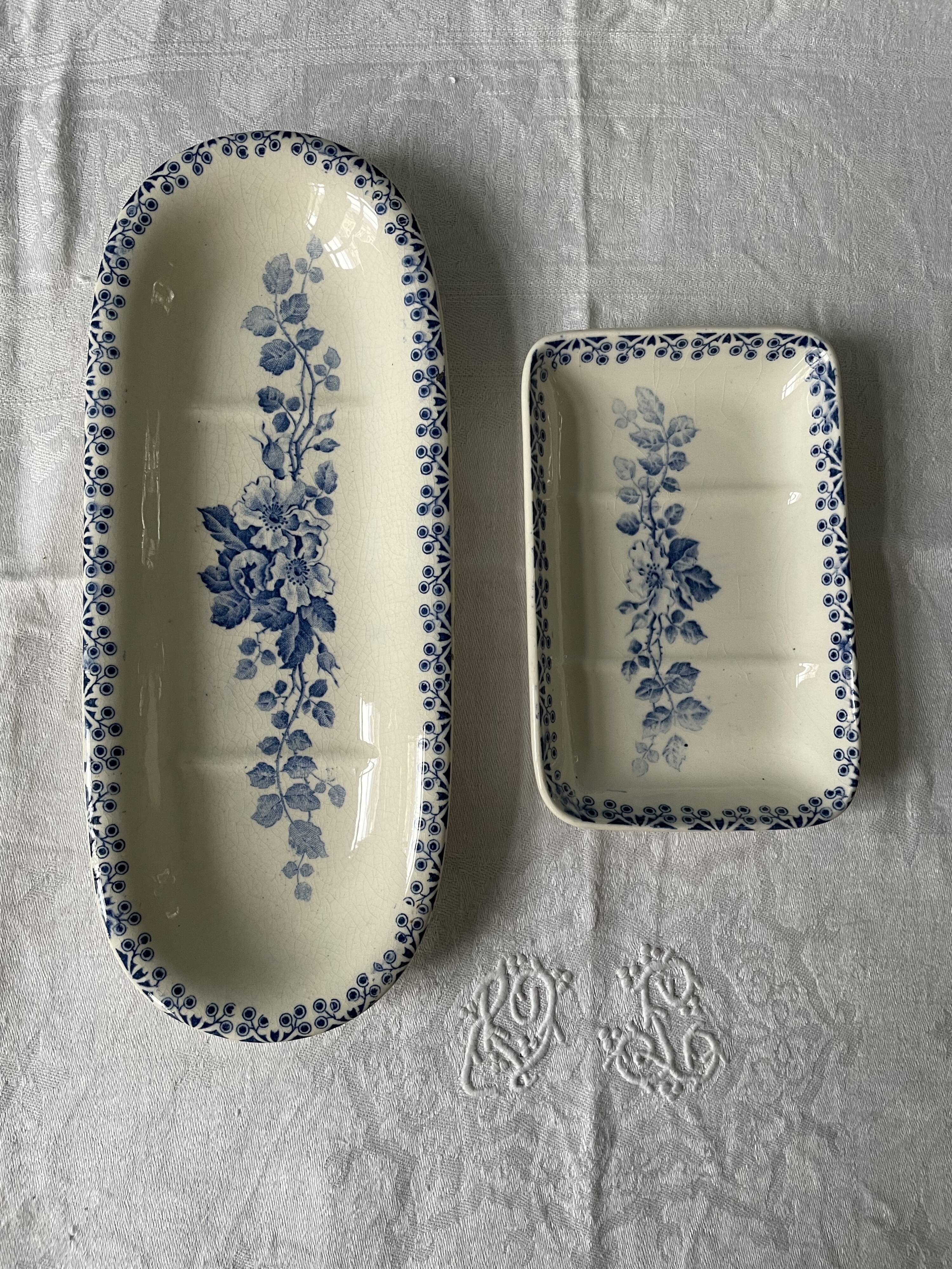 Set of a soap dish and a comb holder Terre de Fer 1900