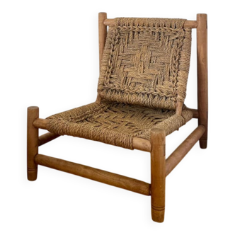 Audoux and Minnet rope armchair, 1950s