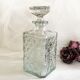 Old whisky or decant decanter textured crystal souflé in vintage checkerboard