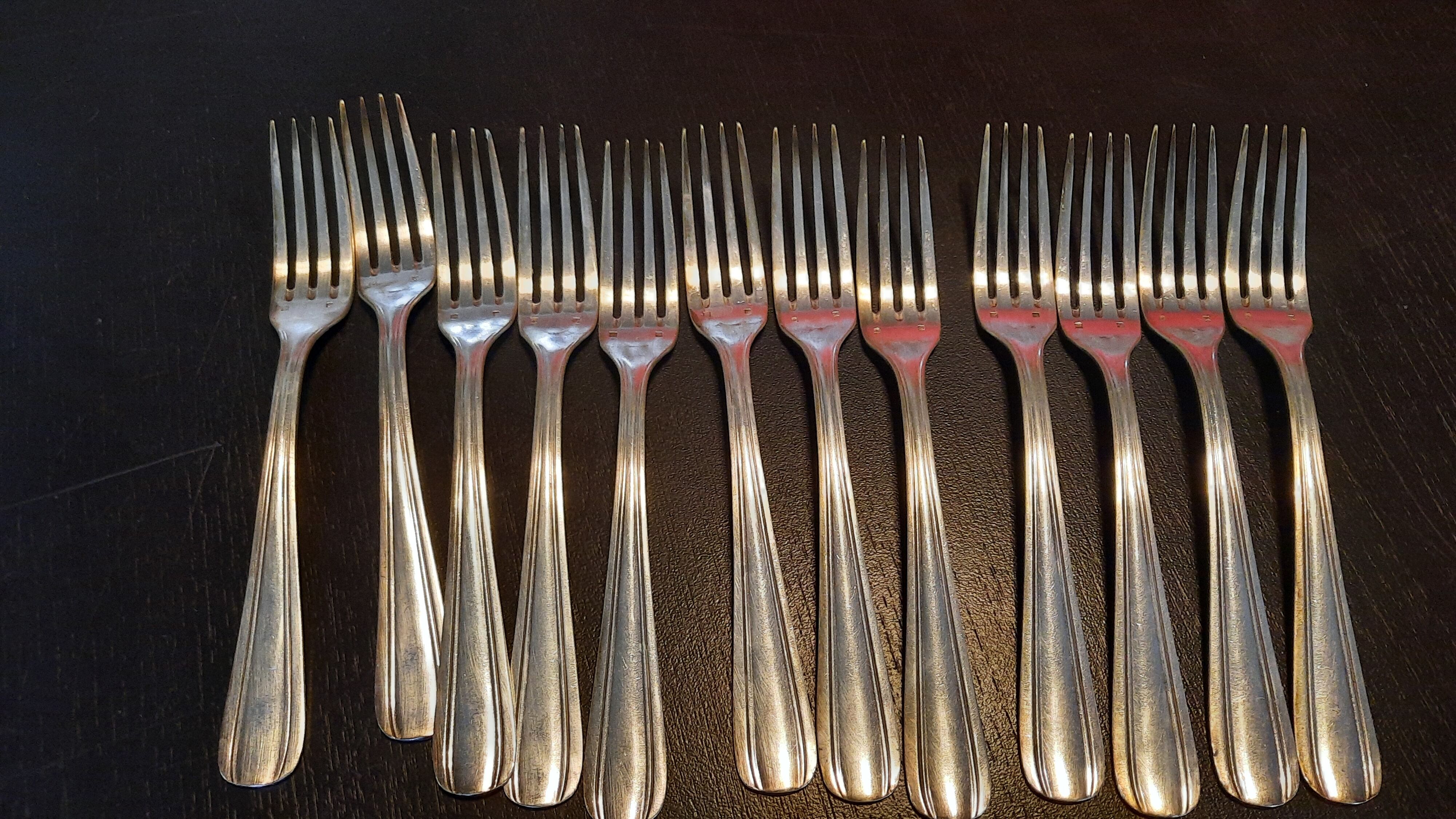 Silver metal cutlery