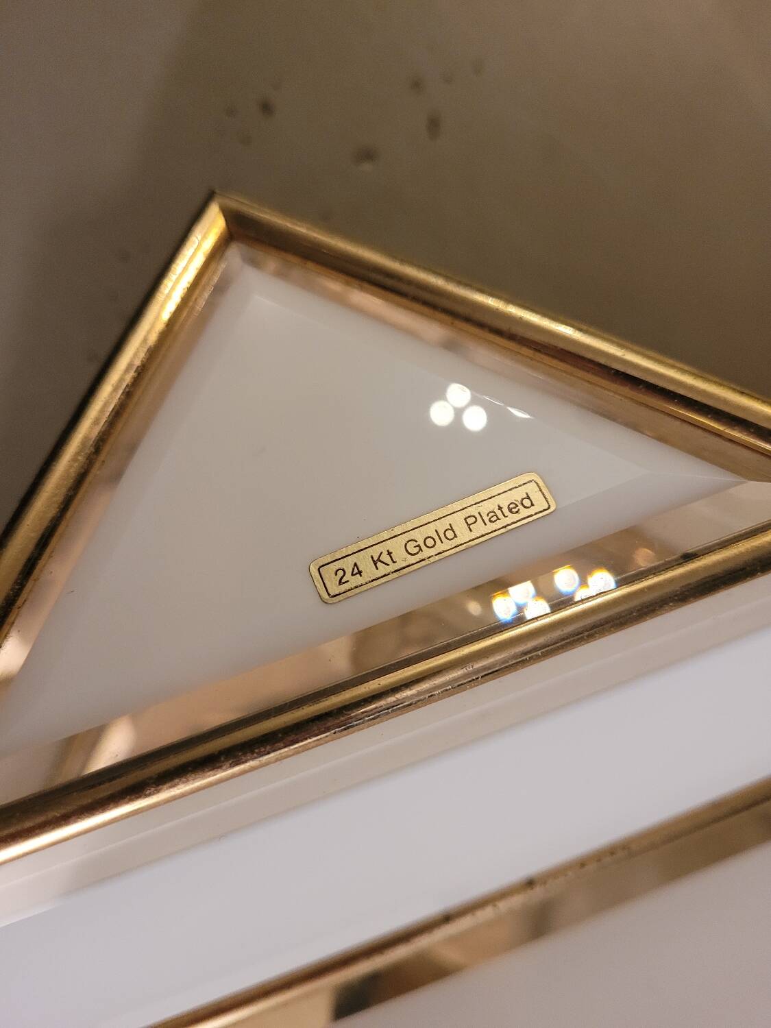Italian ceiling light in glass and 24-carat gold plating.